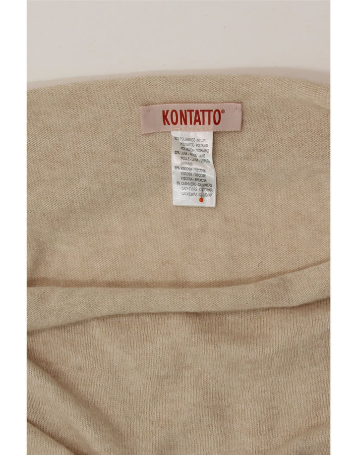 KONTATTO Vestido largo tipo jersey con cuello vuelto para mujer Reino Unido 44 Poliamida beige medio