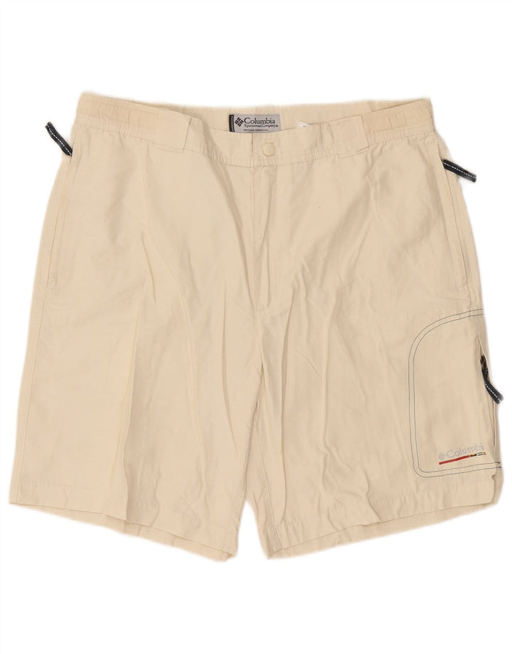 Pantalones cortos cargo Columbia para hombre medianos W32 algodón beige