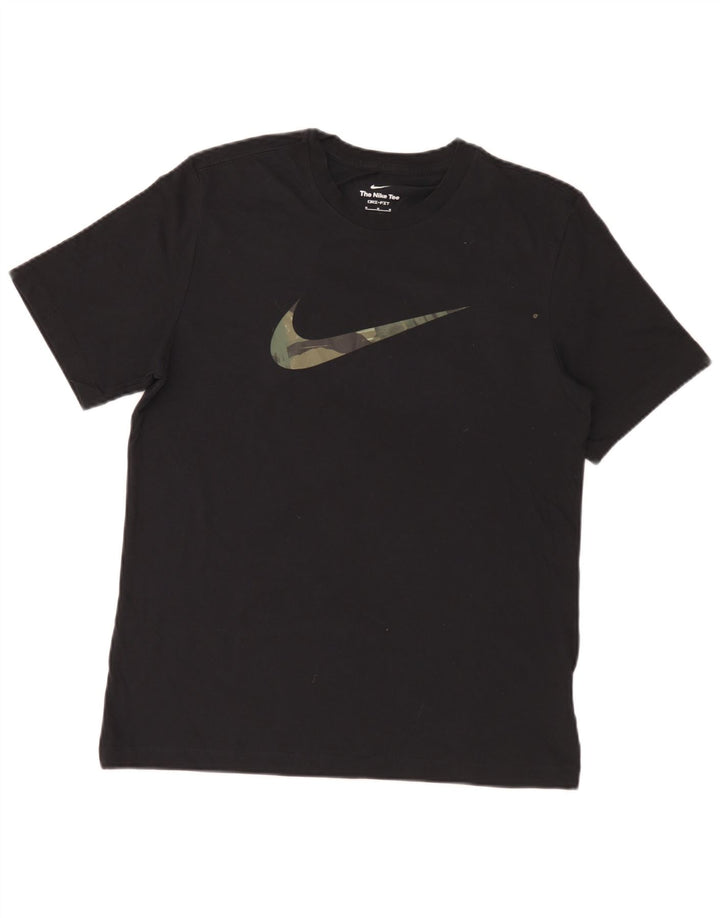 Nike Dri Fit Graphic Camiseta para hombre, talla mediana, algodón negro