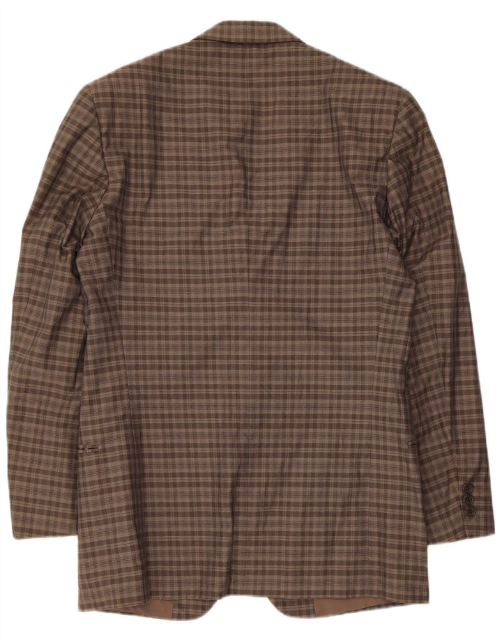 Giorgio Armani Chaqueta tipo blazer de 2 botones para hombre UK 34 XS Marrón a cuadros
