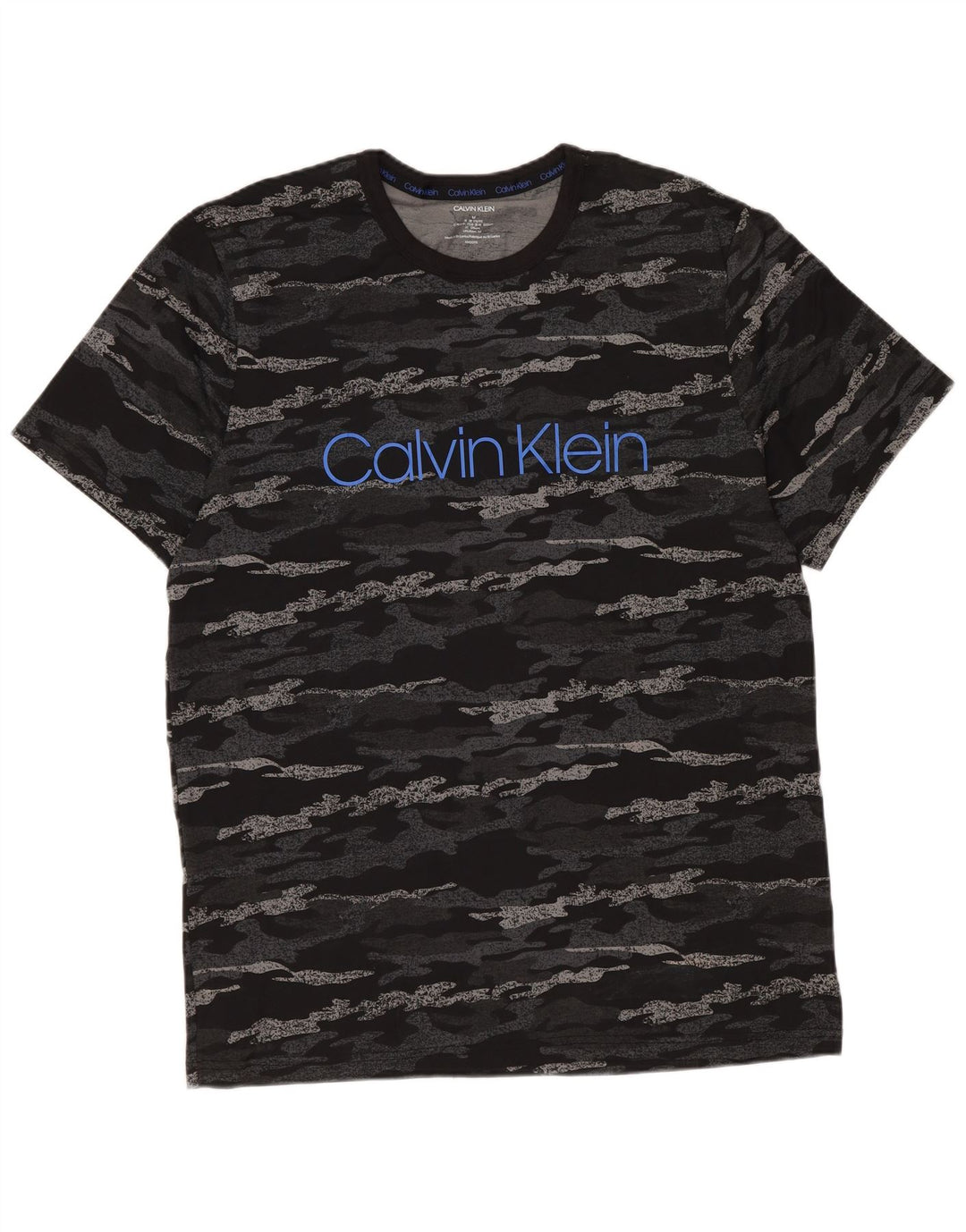 Calvin Klein - Camiseta gráfica para hombre, parte superior mediana de algodón de camuflaje negro