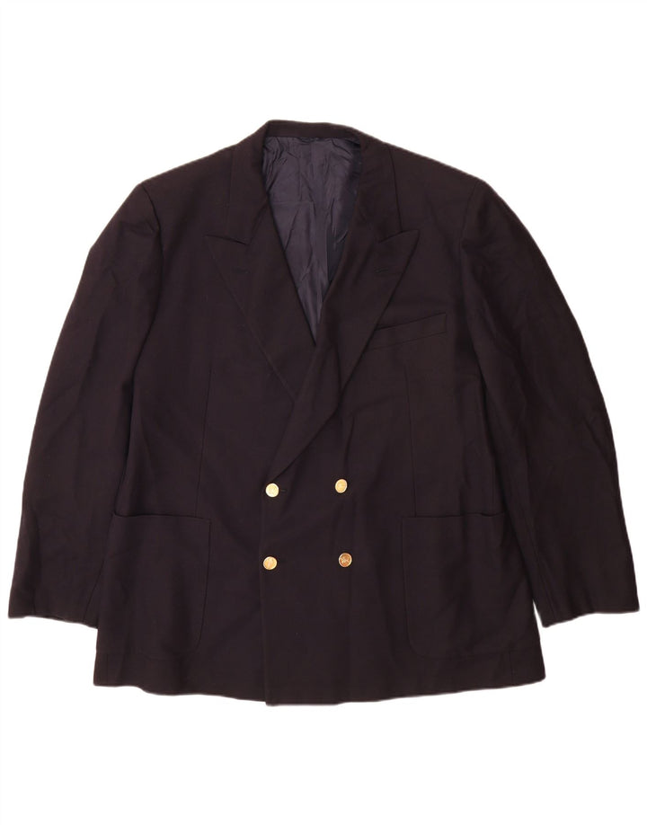 Burberrys Chaqueta tipo blazer con doble botonadura para hombre IT 56 XL Lana azul marino