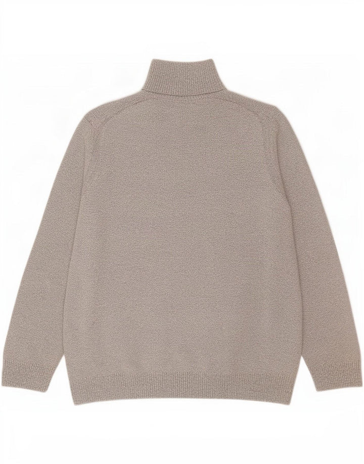 Marks & Spencer Suéter tipo jersey con cuello y cremallera para hombre, tamaño grande, de algodón moteado en blanco roto