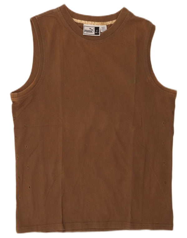 Puma Mujer Chaleco Top UK 16 Grande Marrón