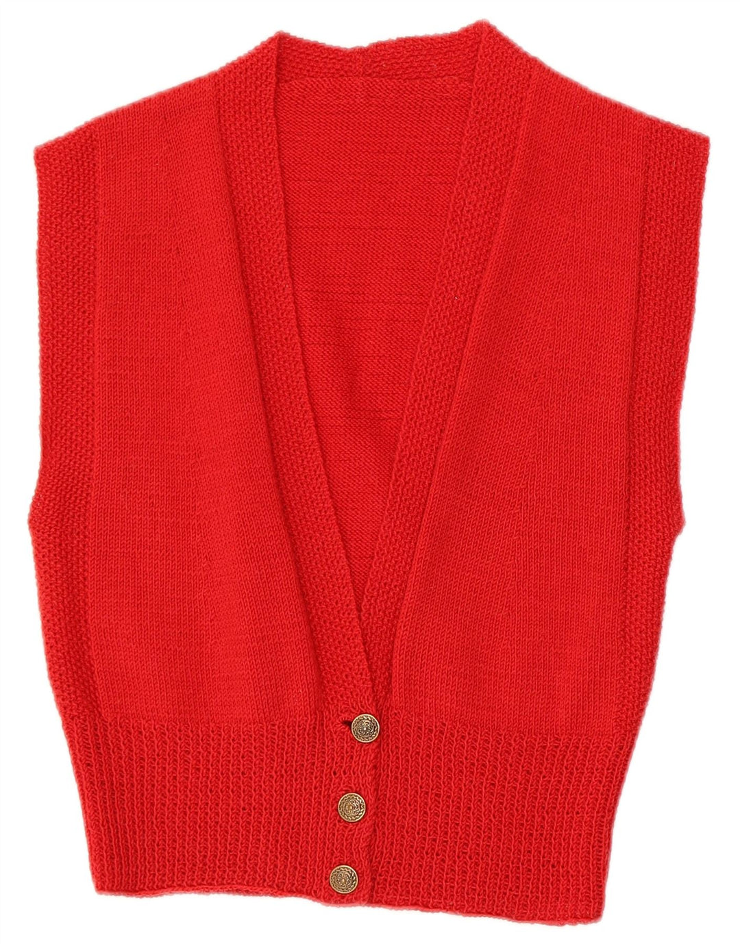 Vintage mujer sin mangas Cardigan suéter Reino Unido 8 pequeño rojo
