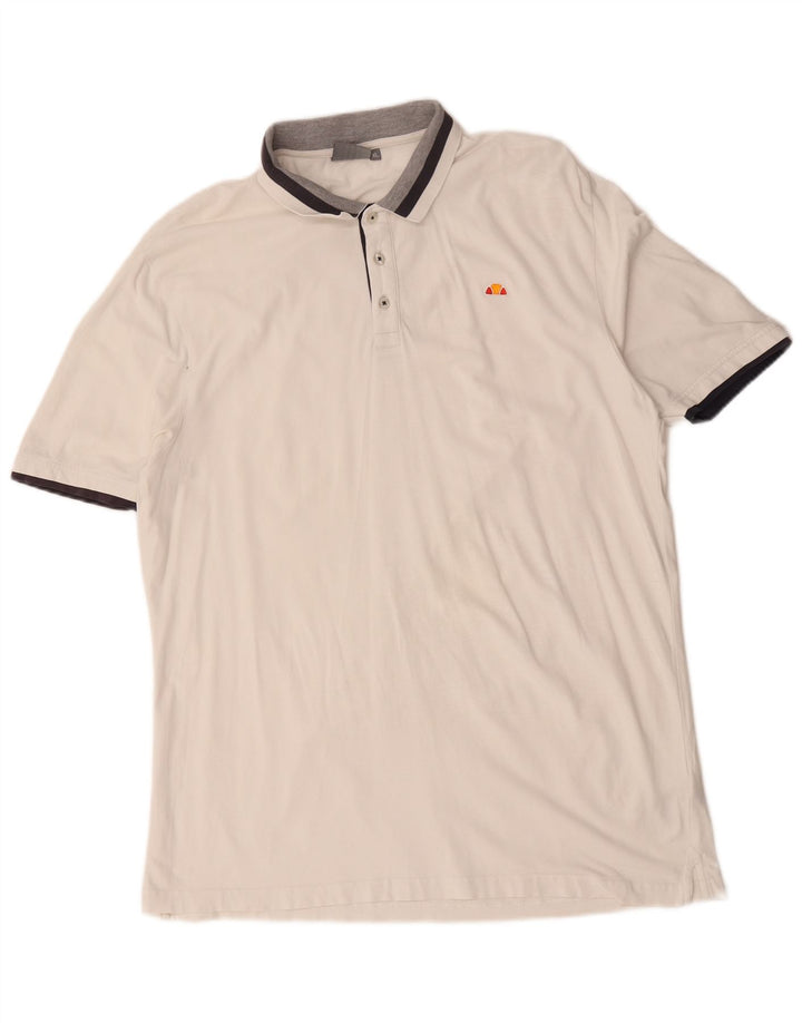 Polo Ellesse Hombre XL Algodón Rayas Blanco