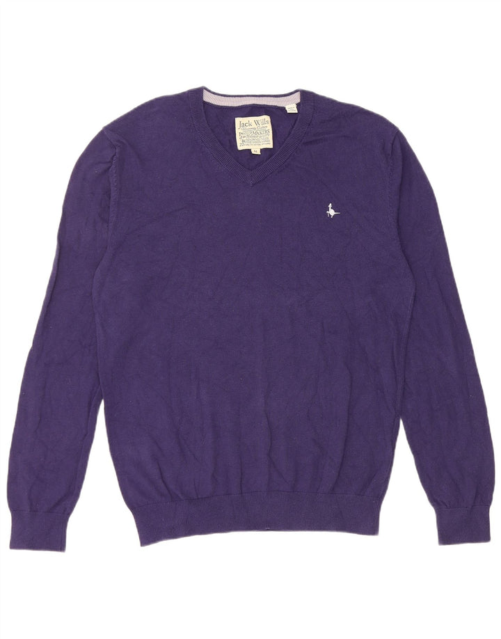 Jack Wills Jersey con Cuello en V para Hombre de algodón Morado Medio