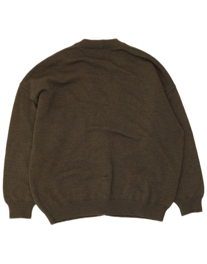 Bramante Cárdigan para Hombre de Lana Virgen Caqui Argyle/Diamante Grande