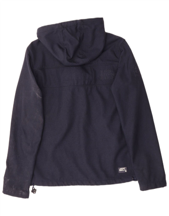 SUPERDRY Womens Windtrekker Windbreaker Jacket UK 14 Medium Navy Blue