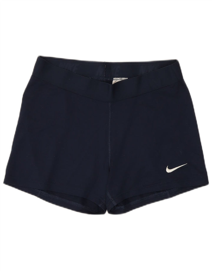 NIKE Pantalones cortos deportivos Dri Fit para mujer UK 40 Grande Poliéster azul marino