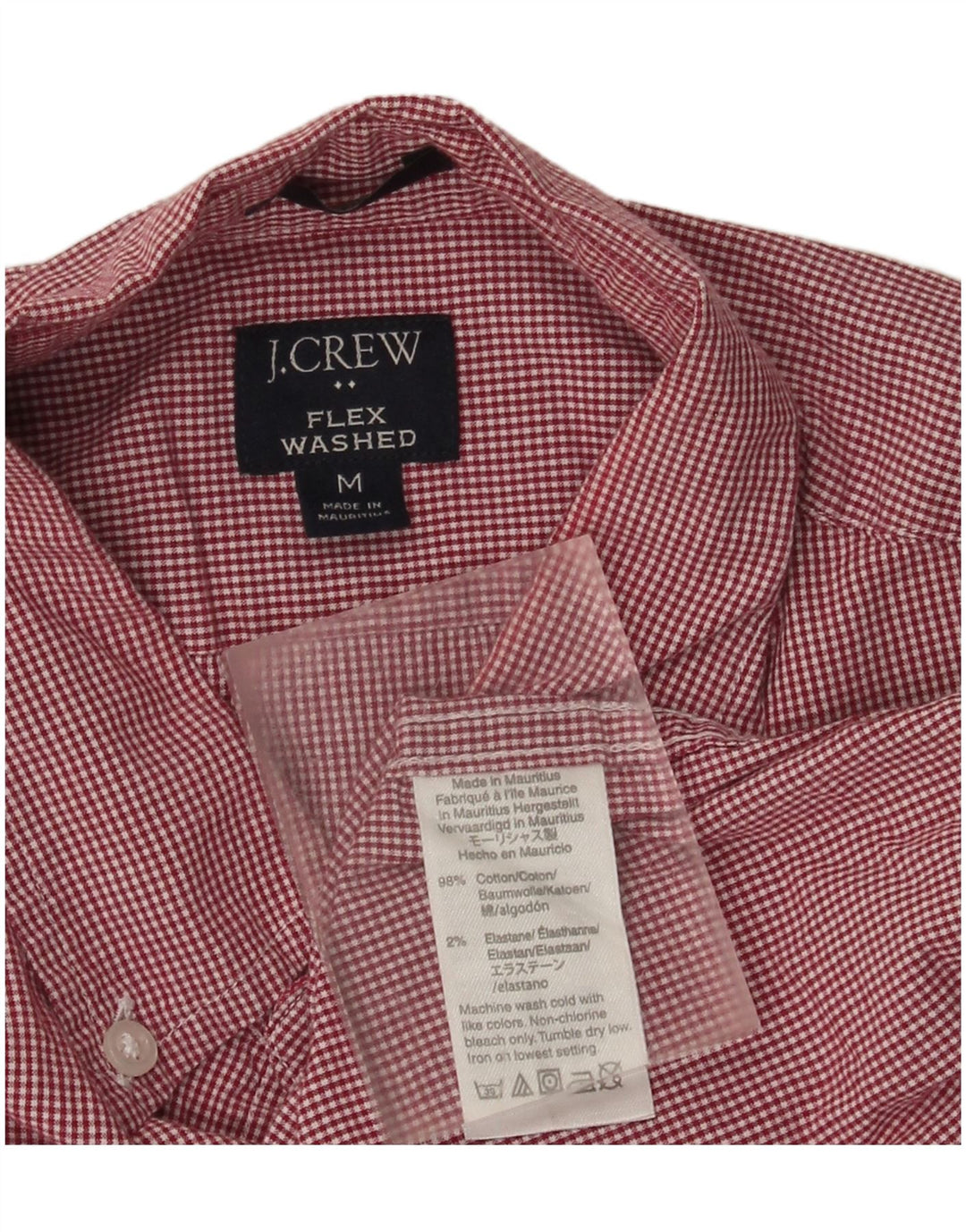 J. Crew Camisa ajustada con lavado flexible para hombre de algodón a cuadros rojo medio