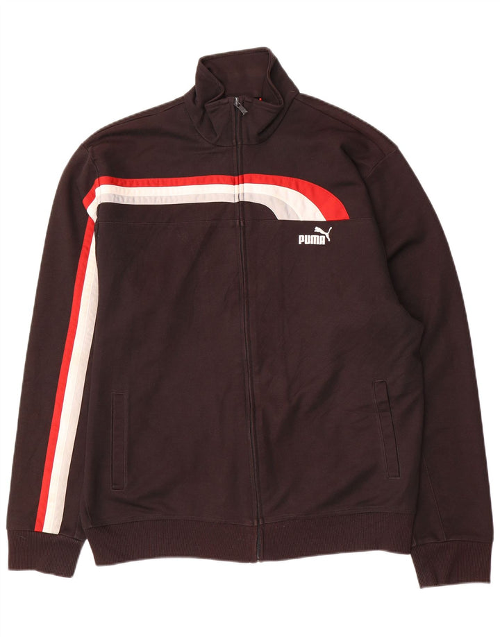 PUMA Chaqueta superior de chándal para hombre Poliéster con bloques de color negro grande