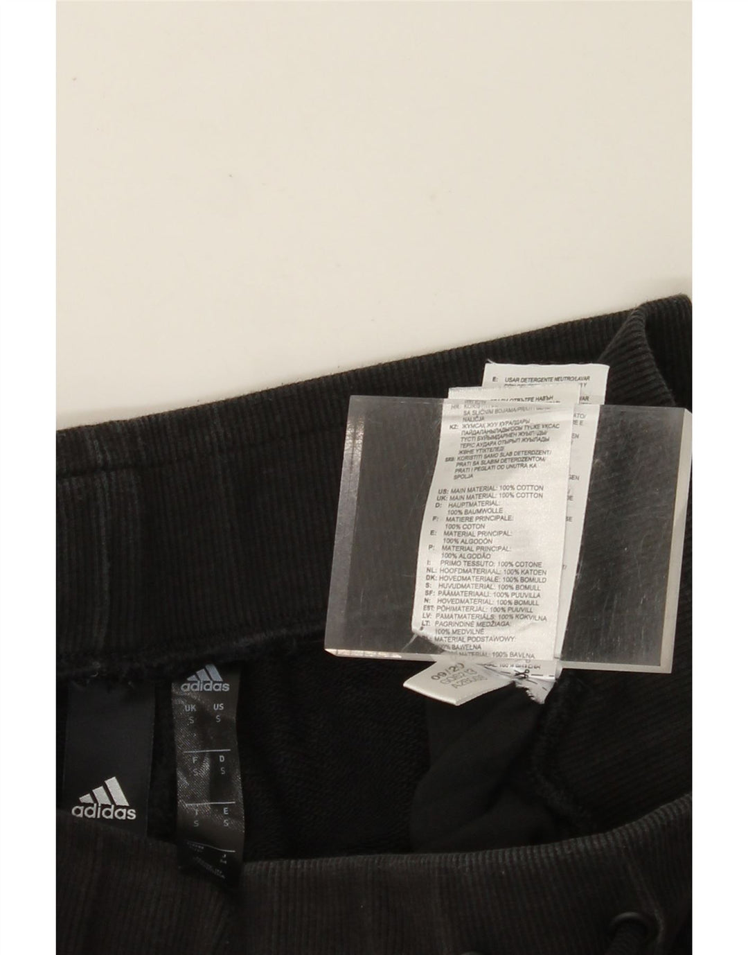 ADIDAS Pantalones de chándal gráficos para mujer Joggers UK 10 Small Black Cotton