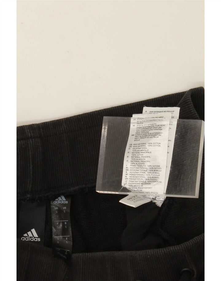 ADIDAS Pantalones de chándal gráficos para mujer Joggers UK 10 Small Black Cotton