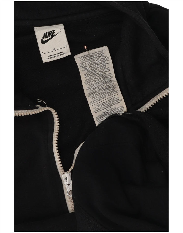 Nike - Sudadera con cuello y cremallera para hombre, talla grande, algodón negro