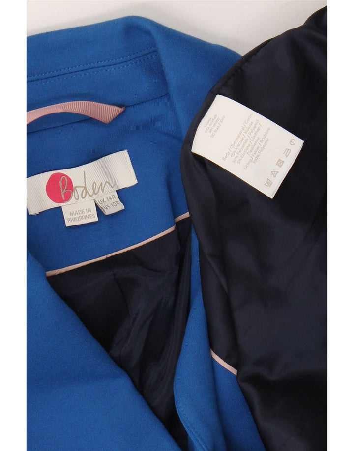 Chaqueta tipo blazer de 2 botones para mujer Boden UK 44 Viscosa azul medio