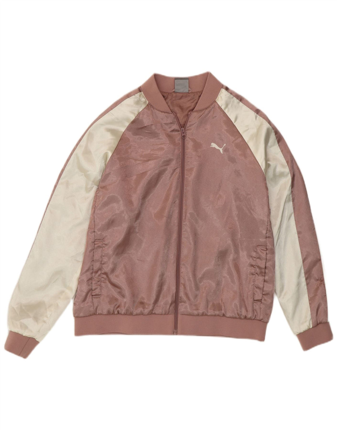 Puma Mujer Gráfico Chándal Top Chaqueta UK 12 Medio Rosa Poliéster