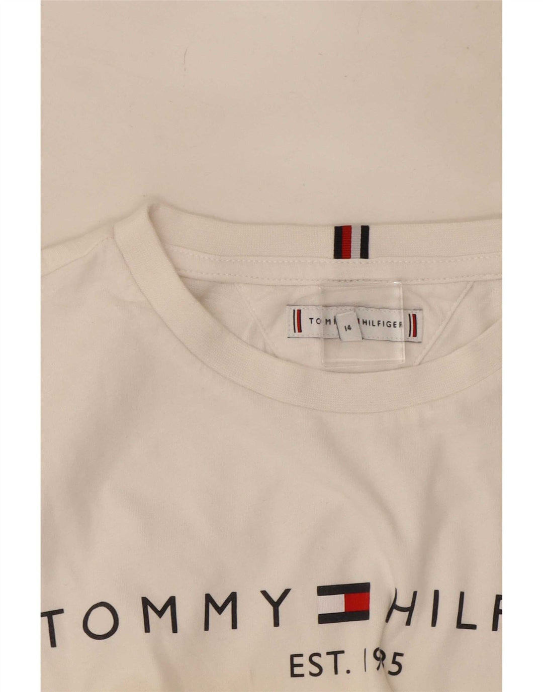 Tommy Hilfiger Camiseta gráfica de manga larga para niños 13-14 años Blanco