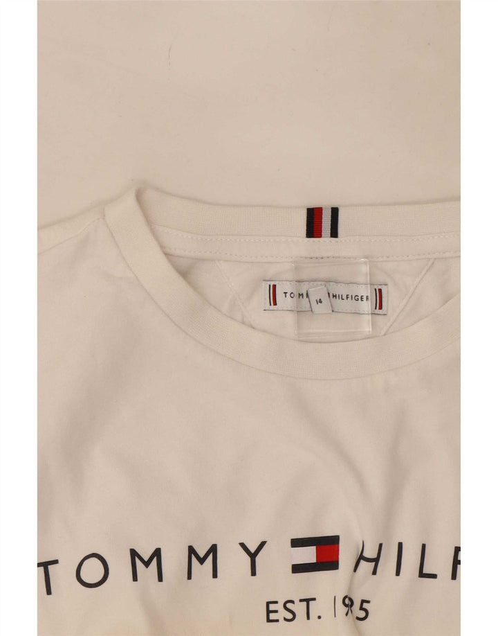 Tommy Hilfiger Camiseta gráfica de manga larga para niños 13-14 años Blanco