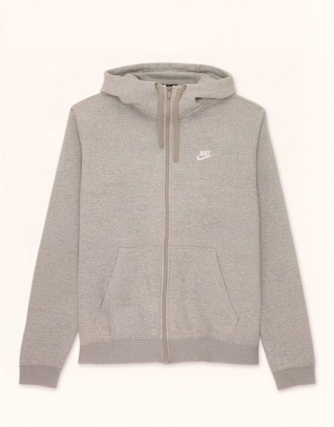 Nike - Sudadera con capucha y cremallera para hombre, algodón gris medio
