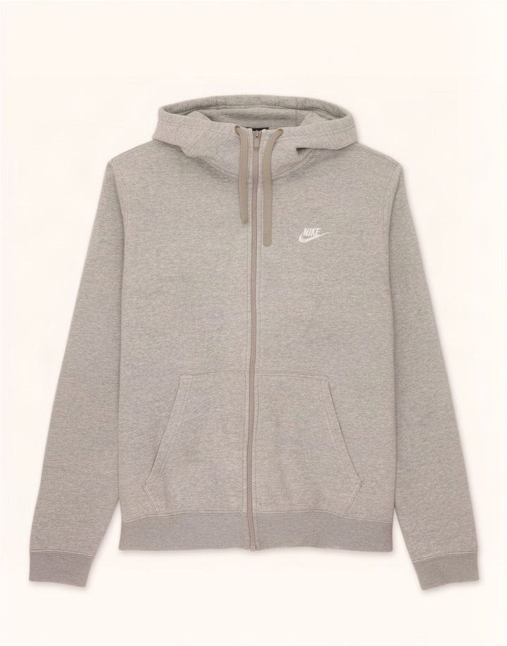 Nike - Sudadera con capucha y cremallera para hombre, algodón gris medio