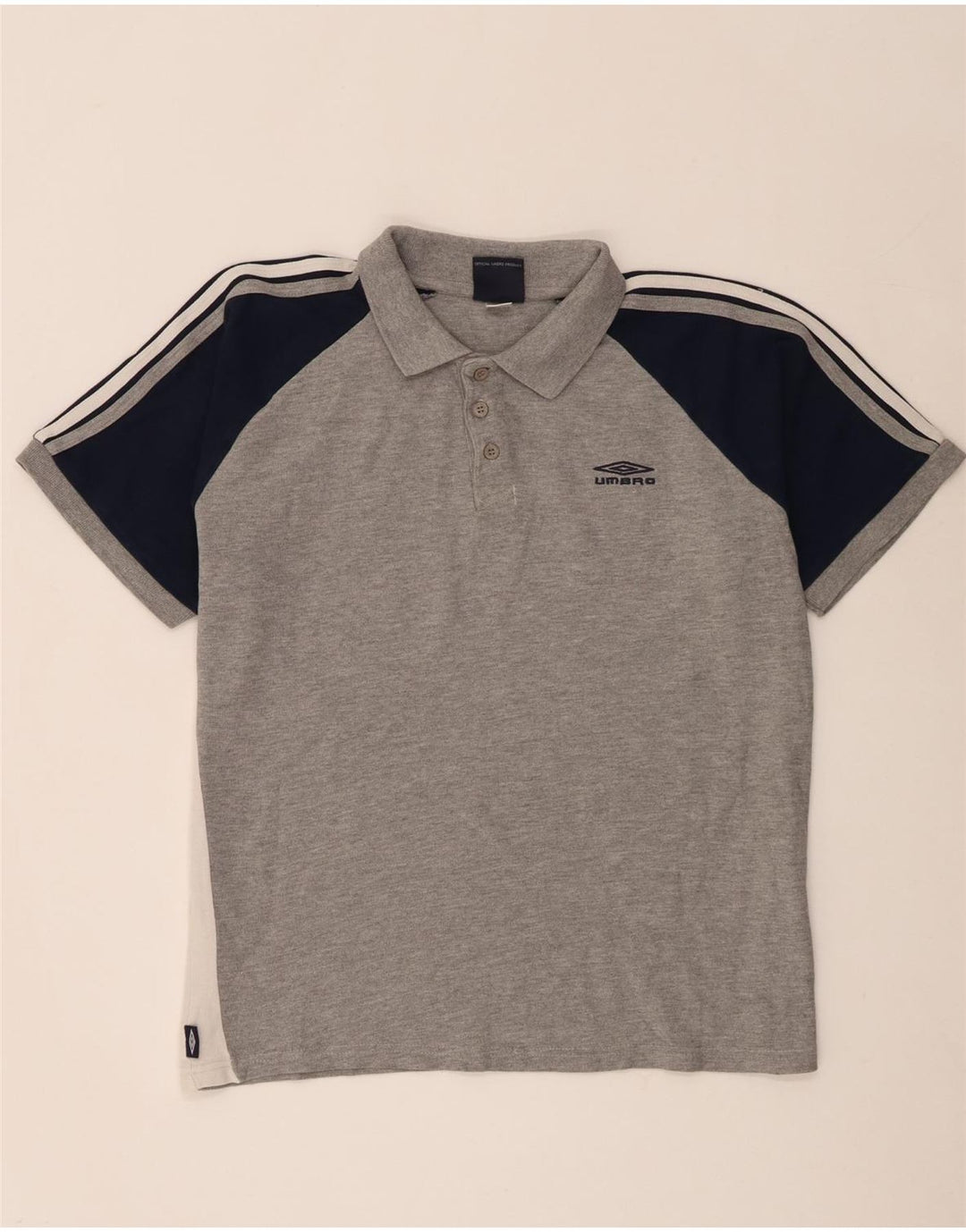Polo Umbro Hombre De Algodón Color Block Gris Medio