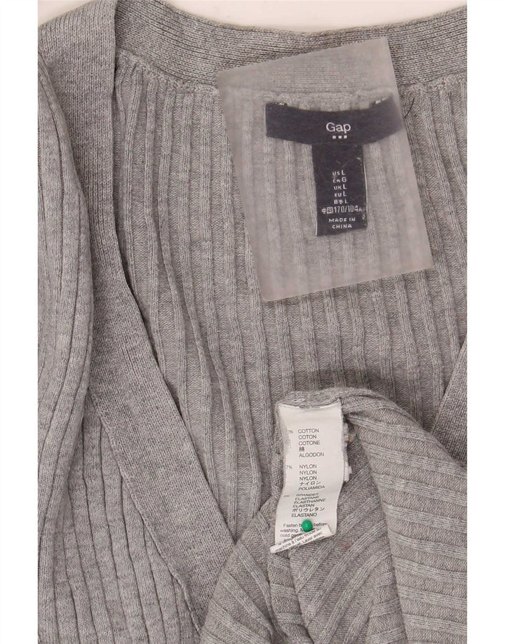 Gap Suéter Cárdigan para Mujer UK 44 Grande Gris Algodón Clásico