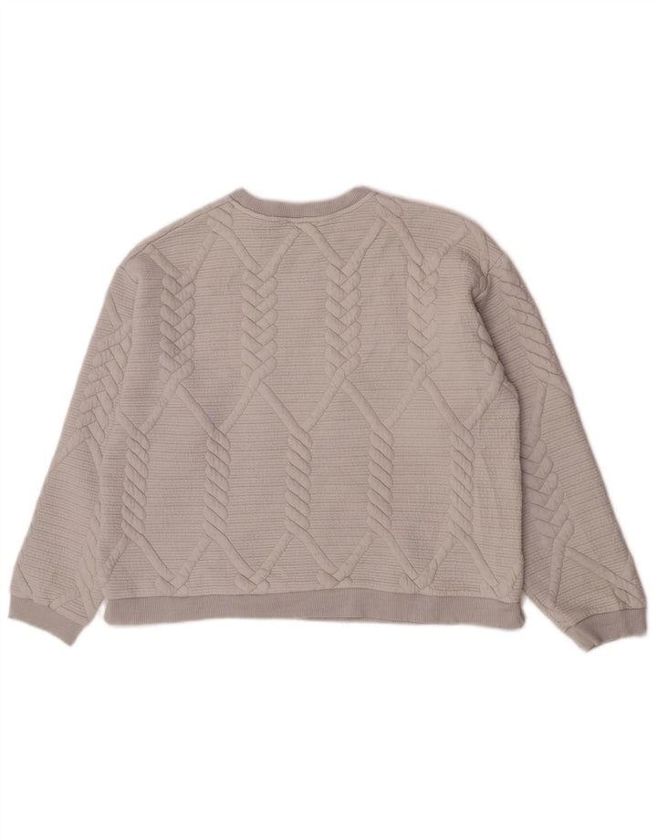 Zara Mujer Sudadera Jumper UK 46 Grande Gris Poliéster