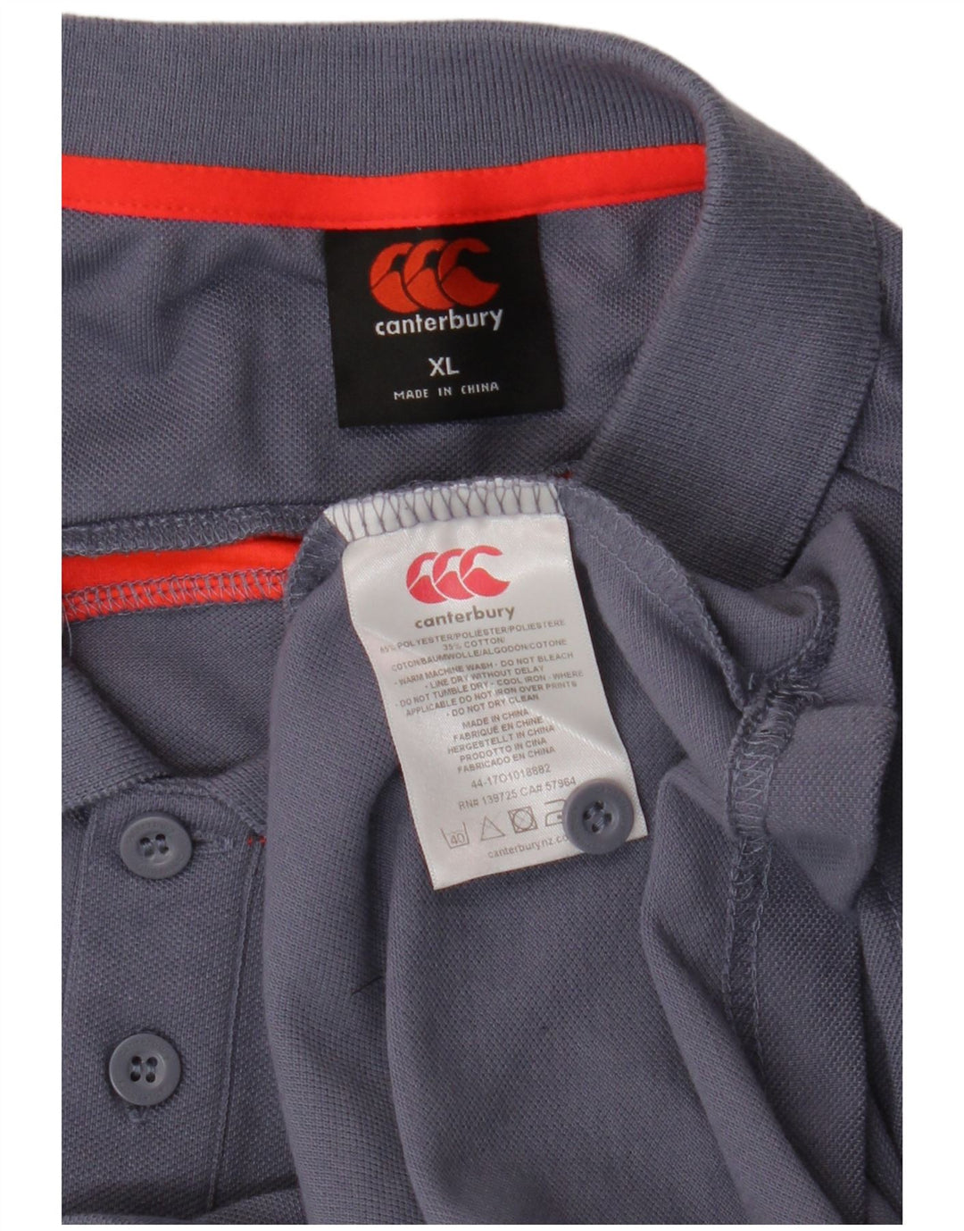 CANTERBURY Polo gráfico para hombre XL Azul marino Colorblock Poliéster