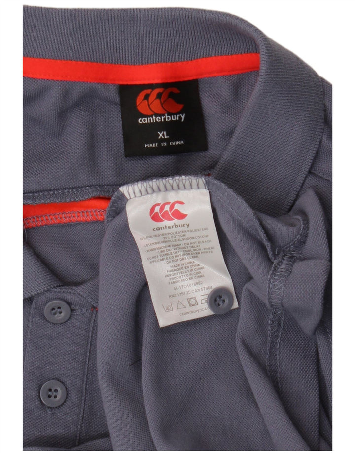 CANTERBURY Polo gráfico para hombre XL Azul marino Colorblock Poliéster