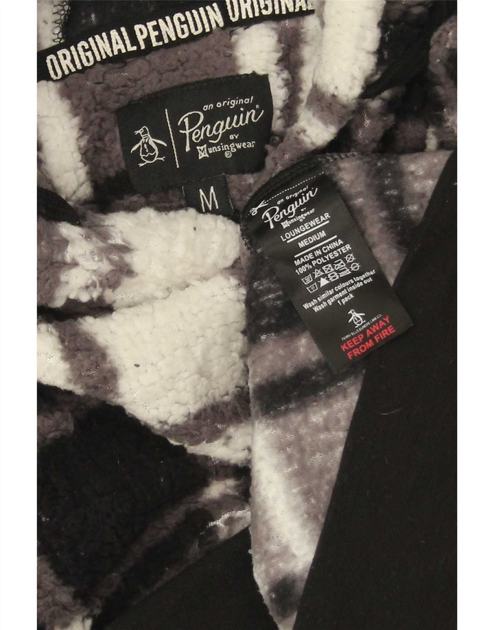 Penguin - Jersey de forro polar con capucha para hombre, tamaño mediano, color negro, poliéster