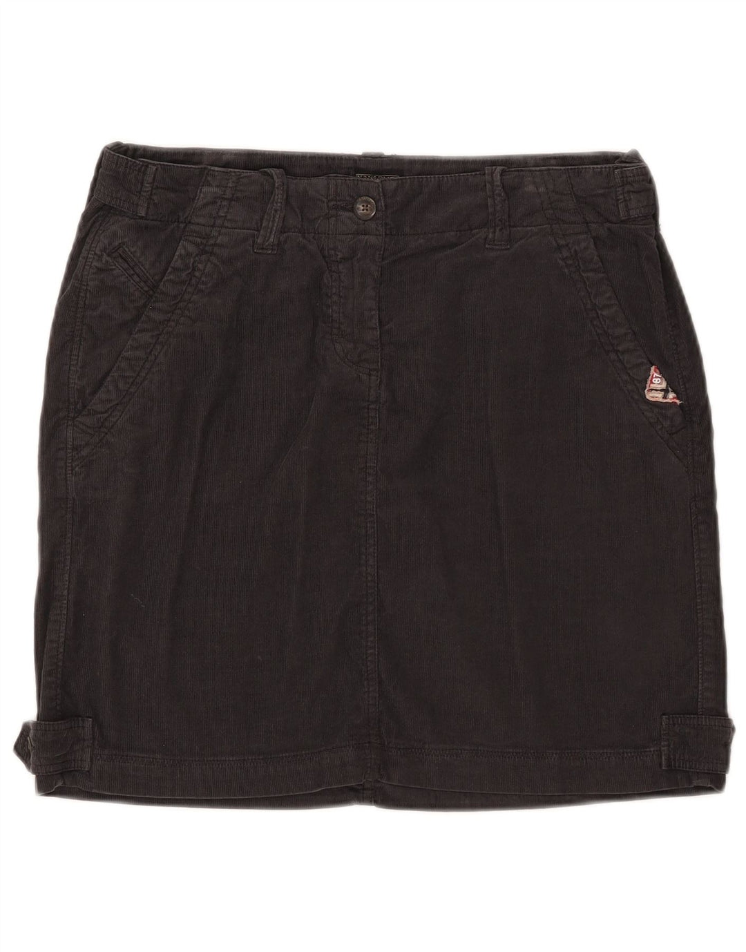 NAPAPIJRI Falda de pana geográfica para mujer IT 44 Mediana W32 Algodón negro