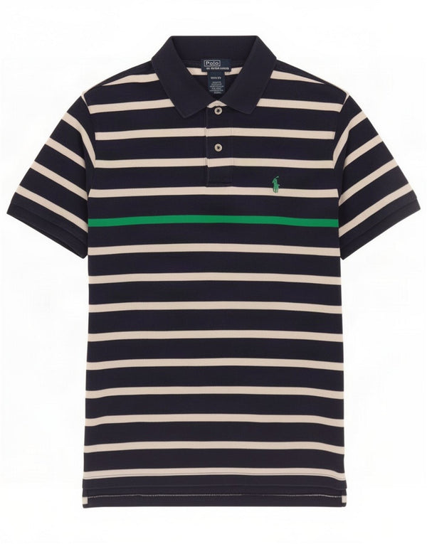 Polo Ralph Lauren Boys Polo Shirt 12-13 Years Medium Navy Blue Striped