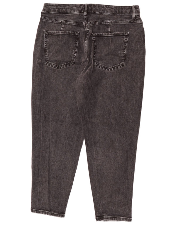 Marks & Spencer Jeans Mom Tapered Cropped para Mujer UK 40 Large W32 L25 Gris