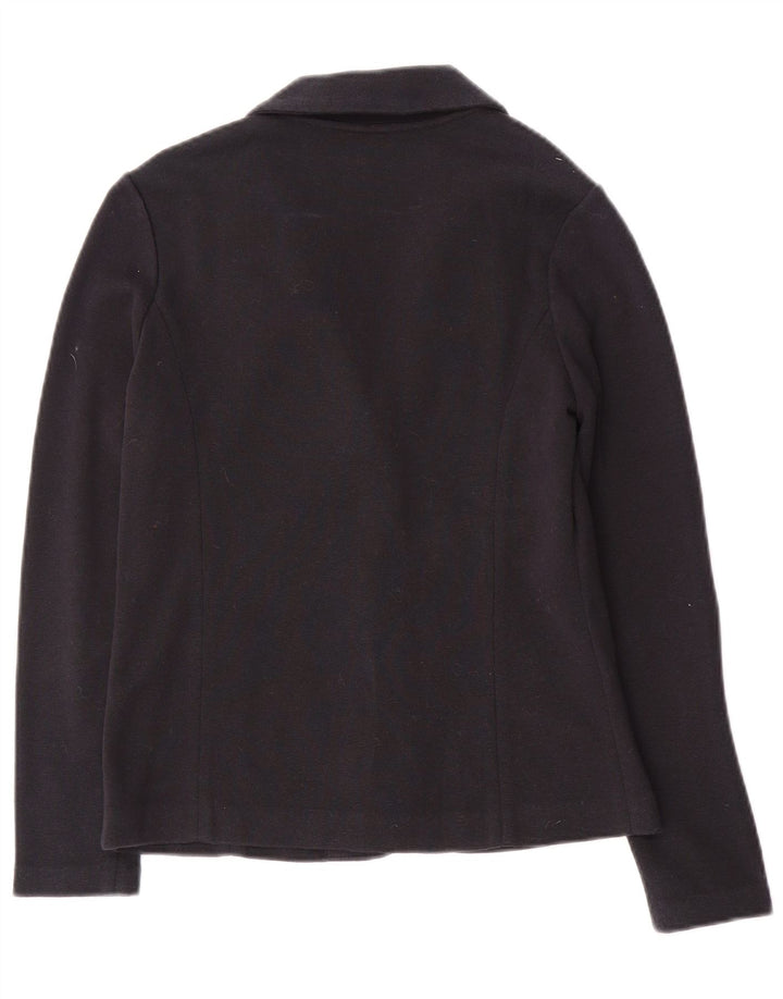 Laura Ashley Chaqueta Blazer de Punto con 3 Botones para Mujer UK 8 Small Azul Marino Algodón