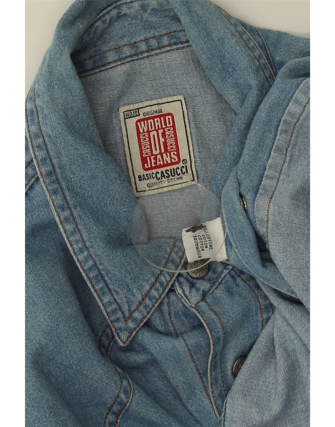 Camisa Vaquera Casucci Hombre Algodón Azul Medio