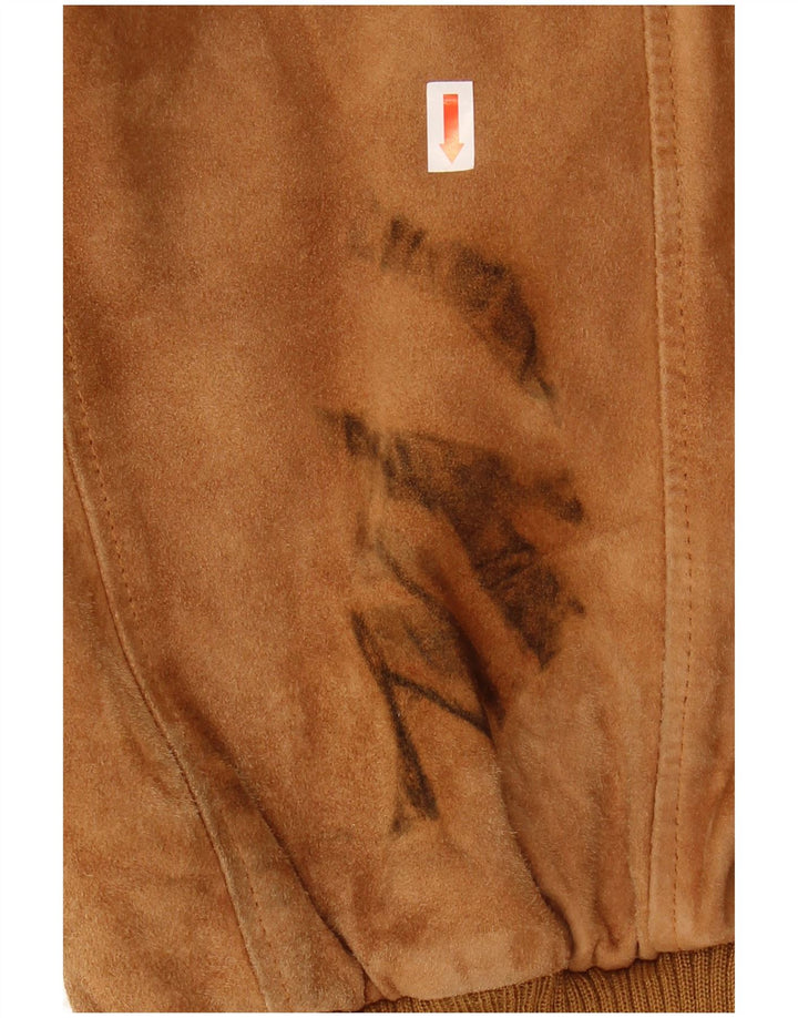 Vintage hombres ante bomber chaqueta IT 54 2XL cuero marrón