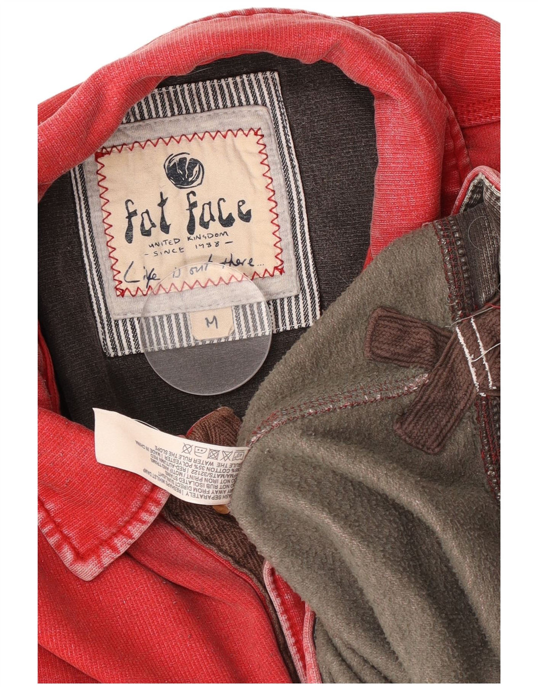 Sudadera con cuello tipo polo para hombre Fat Face Jersey de algodón rojo medio