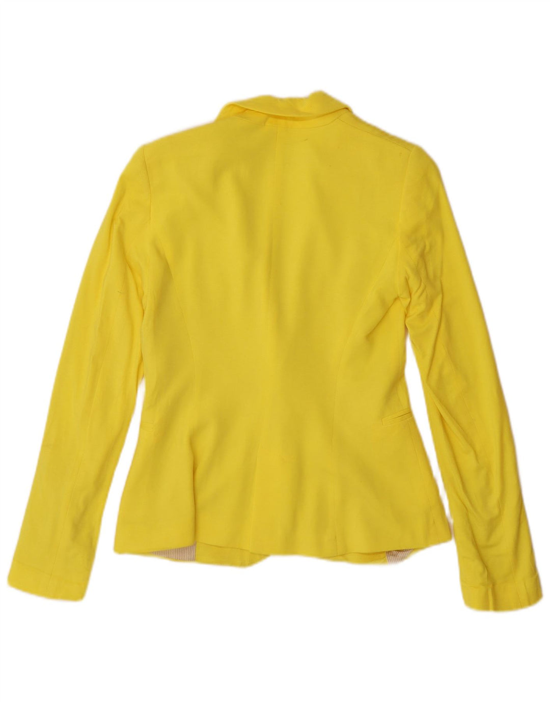 Zara Mujer Chaqueta Blazer De 1 Botón UK 6 XS Viscosa Amarilla