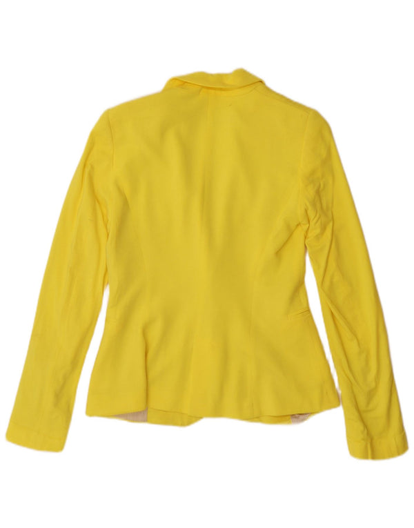 Zara Mujer Chaqueta Blazer De 1 Botón UK 6 XS Viscosa Amarilla