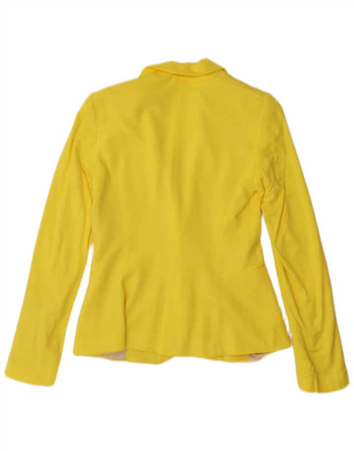 Zara Mujer Chaqueta Blazer De 1 Botón UK 6 XS Viscosa Amarilla