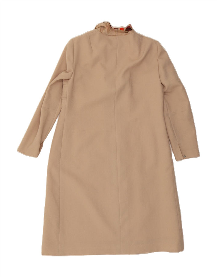 VINTAGE Womens Long Sleeve Basic Dress UK 12 Medium Beige Vintage Vintage and Second-Hand Vintage from Messina Hembry 