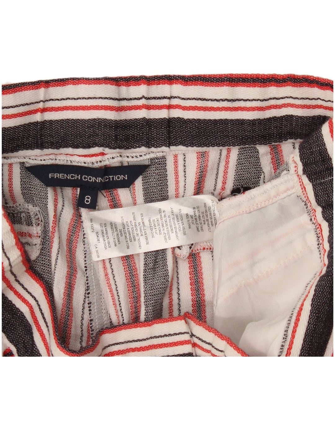 French Connection Pantalones cortos chinos para mujer UK 8 Small W28 Rayas multicolores
