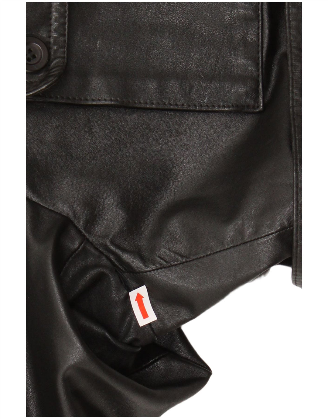 VINTAGE Chaqueta de cuero para mujer Reino Unido 16 Cuero negro grande