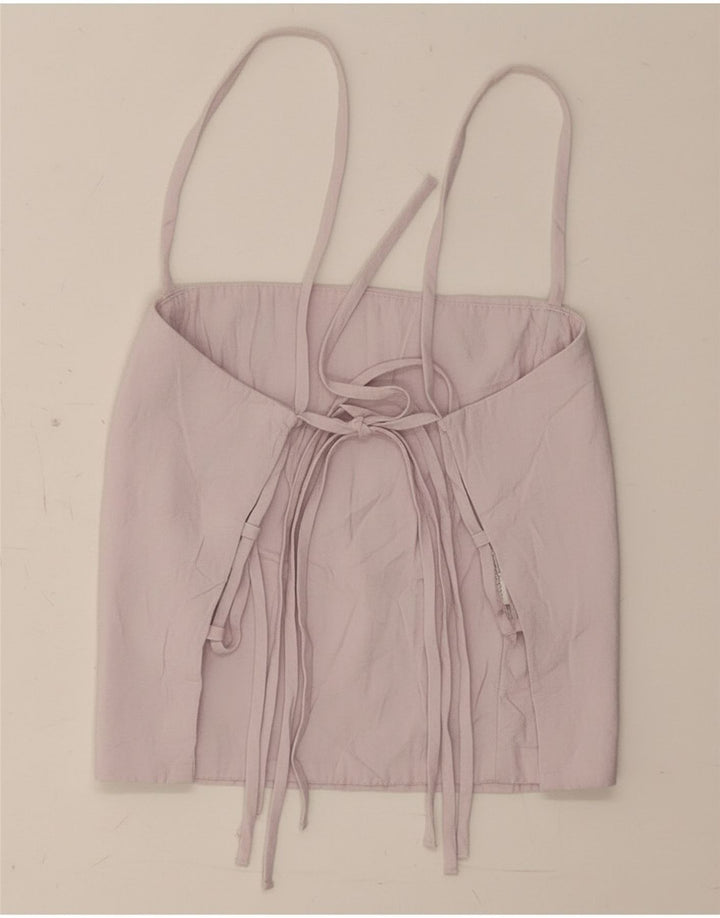 Zara Mujer Crop Corset Top Reino Unido 8 Pequeño Morado Modal