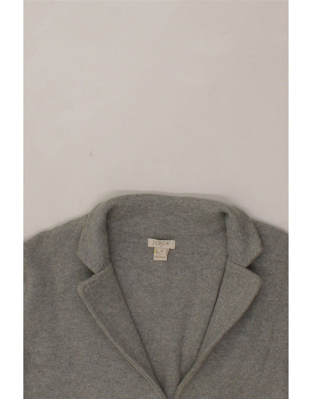 J. CREW Womens Oversized Knit 2 Button Blazer Jacket UK 6 XS Grey Cotton Vintage J. Crew and Second-Hand J. Crew from Messina Hembry 