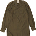 VINTAGE Mens Military Shirt Size 39/40 Medium Khaki Polyester Vintage Vintage and Second-Hand Vintage from Messina Hembry 