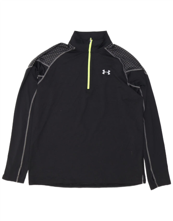 UNDER ARMOUR Hombre Cold Gear Zip Neck Jersey Chándal Top XL Negro