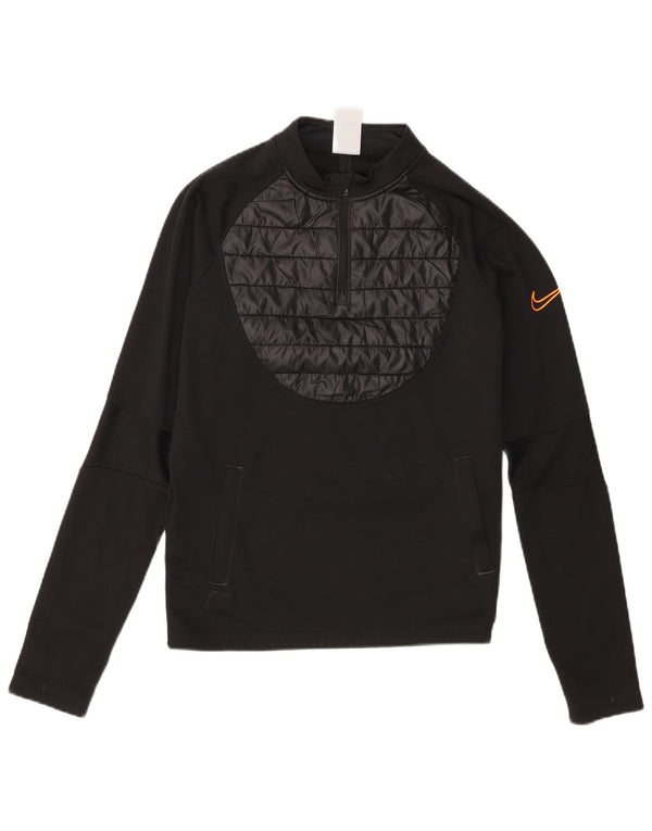Nike Sudadera Therma-Fit con cremallera y cuello para niños 13-14 años XL Negro