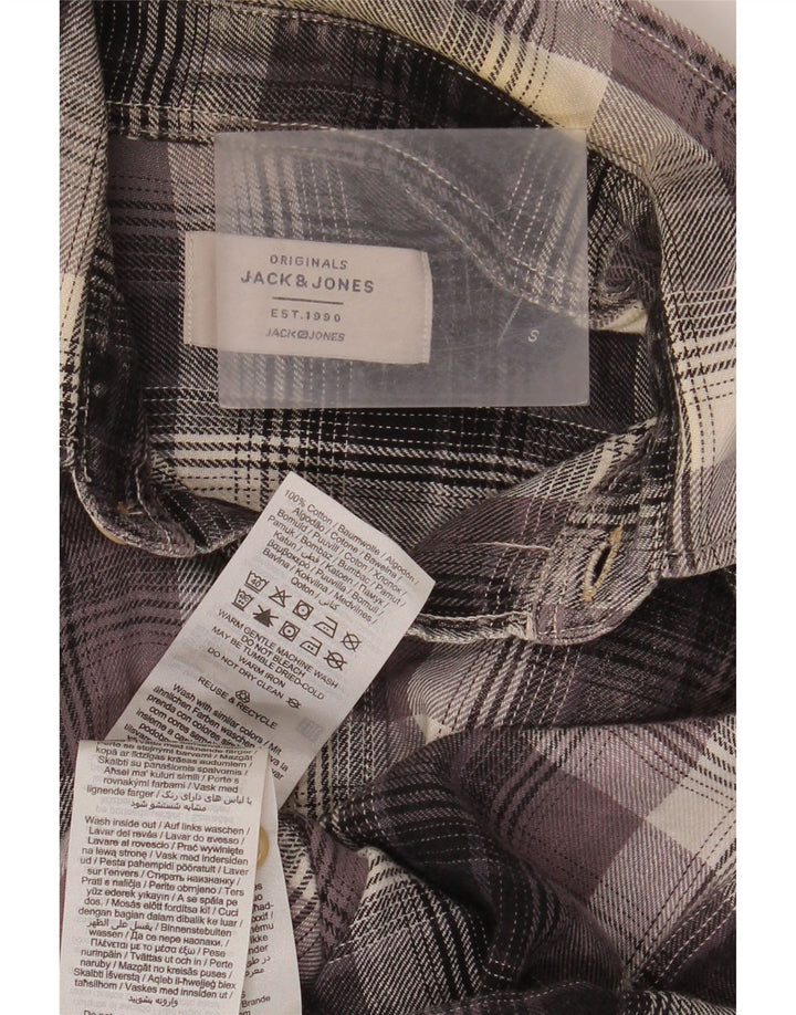 Jack & Jones Camisa De Franela De Algodón A Cuadros Gris Pequeño Hombre